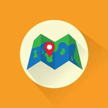 Map Pointer On Map 库存插图