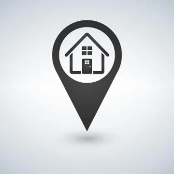 Map pointer. Map markers. Icon home. Flat design style. Made in vector. Stock Illustration
