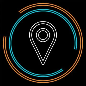 Map pointer, map pin, map icon - arrow pin, compass location Illustrazione stock