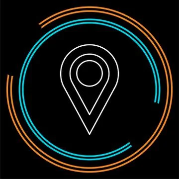 Map pointer, map pin, map gps icon - arrow pin Stock Illustration