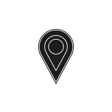 Map pointer, map pin, map gps icon - arrow pin, compass location Stock Illustration
