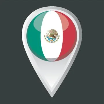 Map Pointer With Mexican Flag Illustrazione stock
