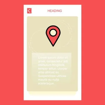 Map pointer mobile vertical banner design design. Vector Illustrazione stock