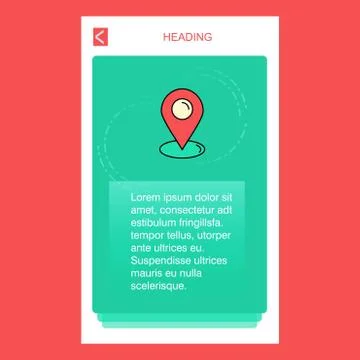 Map pointer mobile vertical banner design design. Vector 库存插图