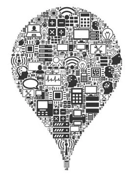 Map Pointer Mosaic Icon for BigData and Computing 스톡 일러스트