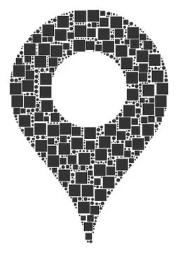 Map Pointer Mosaic of Squares and Circles 스톡 일러스트