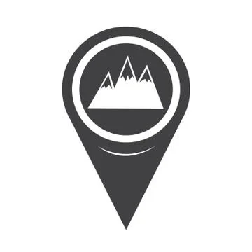 Map Pointer Mountains Icon 스톡 일러스트