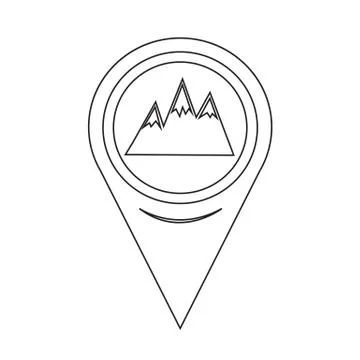 Map Pointer Mountains Icon Stock Illustration