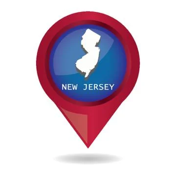 Map pointer with new jersey state Illustrazione stock