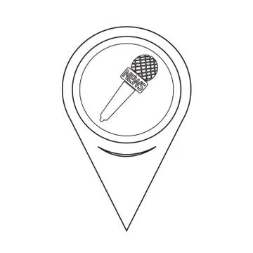 Map Pointer News Microphone Icon 스톡 일러스트