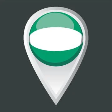 Map Pointer With Nigerian Flag Stock Illustration