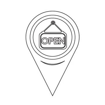 Map Pointer Open Icon Stock Illustration