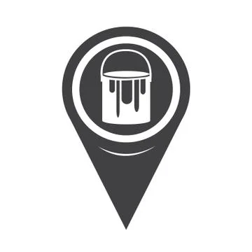 Map Pointer Paint Can Icon Stock Illustration