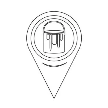 Map Pointer Paint Can Icon Stock Illustration