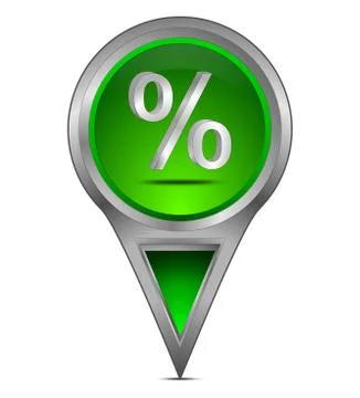 Map pointer with percent symbol Stock Illustration