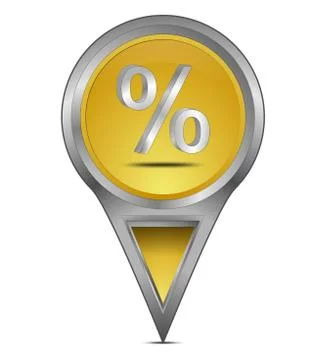 Map pointer with percent symbol 스톡 일러스트