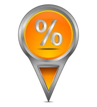 Map pointer with percent symbol Stock Illustration