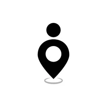 Map pointer person silhouette vector design template illustration Stock-Illustration