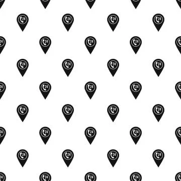 Map pointer with phone handset pattern vector Illustrazione stock