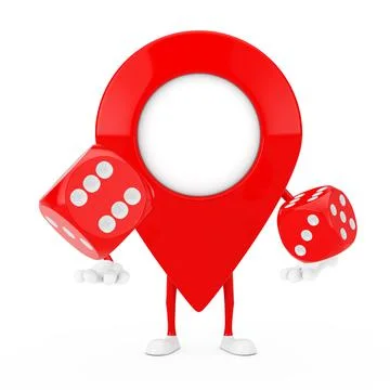 Map Pointer Pin Character Mascot with Traffic Green Light. 3d Rendering Illustrazione stock