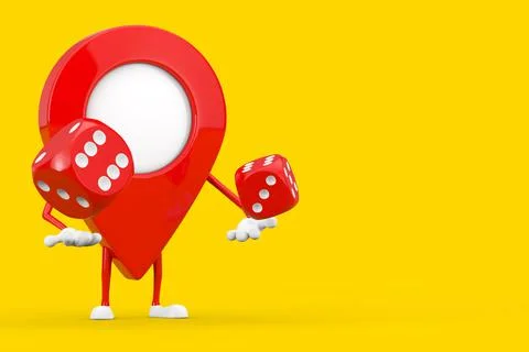 Map Pointer Pin Character Mascot with Traffic Green Light. 3d Rendering 库存插图