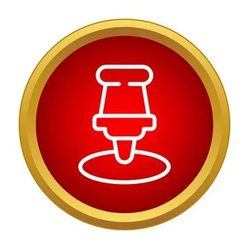 Map pointer pin icon on red background 스톡 일러스트