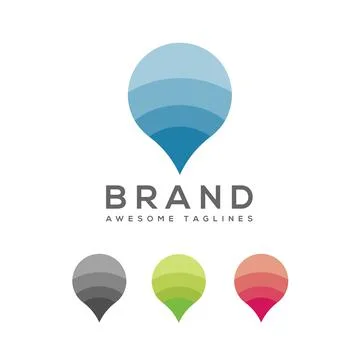 Map pointer pin icon vector filled flat sign Stock Illustration