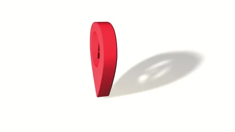Map pointer pin isolated on white background. Red location icon set. 3D Stock Footage 232718434