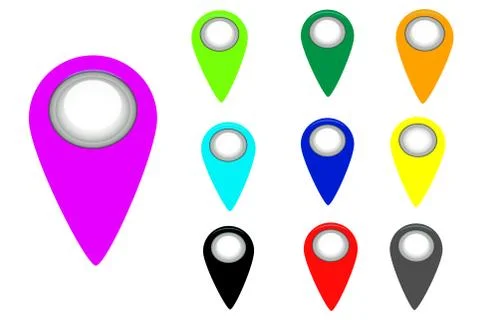 Map pointer pin isolated on white background Stock Illustration