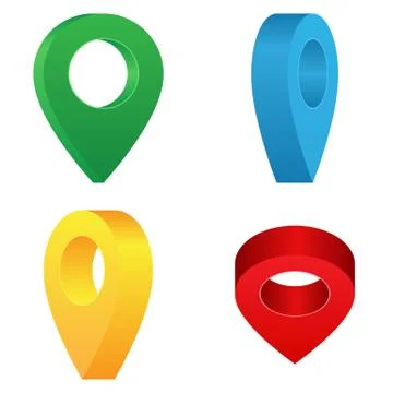 Map pointer pins vector illustration isolated on white background Illustrazione stock