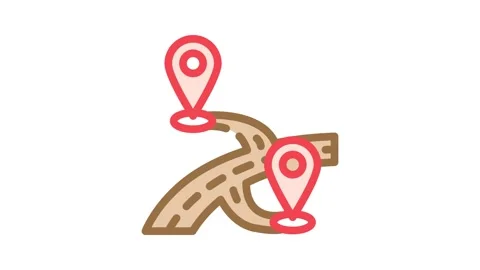 Map pointer place color icon animation Stock Footage 327265830