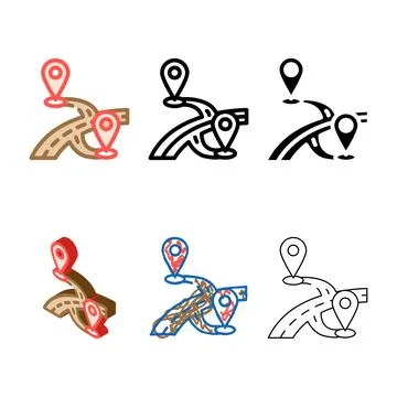 Map pointer place color icon vector forms Stock Illustration