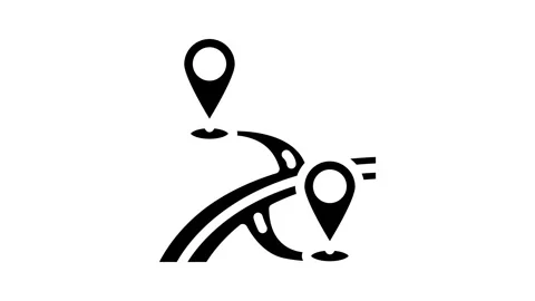 Map pointer place glyph icon animation Video stock 326742084