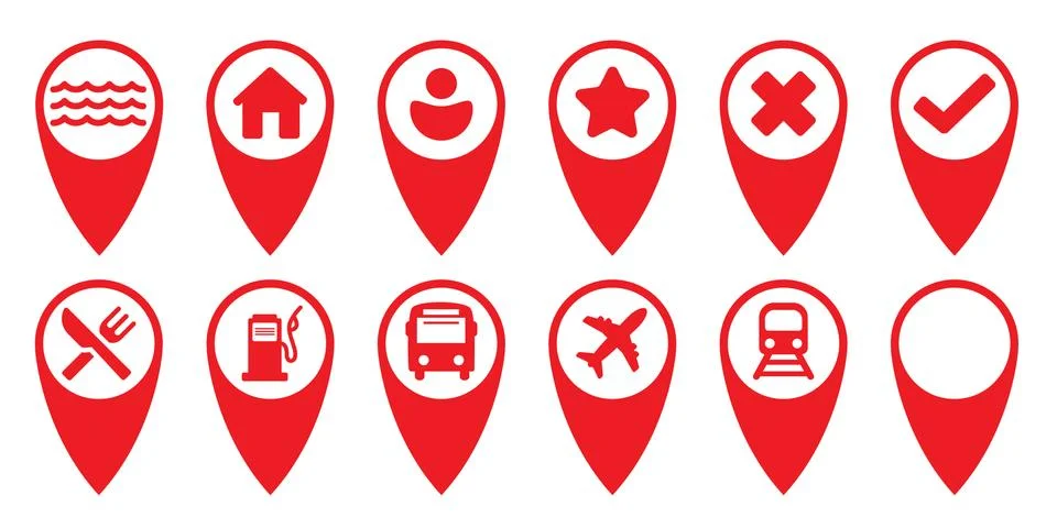 Map pointer with place icon Stock Illustration