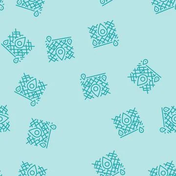 Map pointer place line seamless pattern Stock Illustration