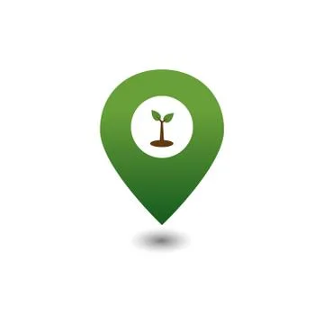 Map pointer plant vector design template illustration Stock Illustration