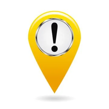 Map pointer. The pointer of important objects, warning of danger on the map Stock Illustration