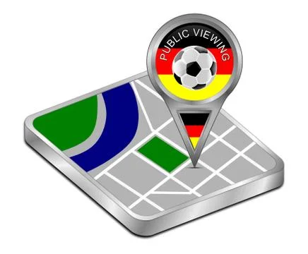 Map pointer with Public Viewing - 3D illustration イラスト素材