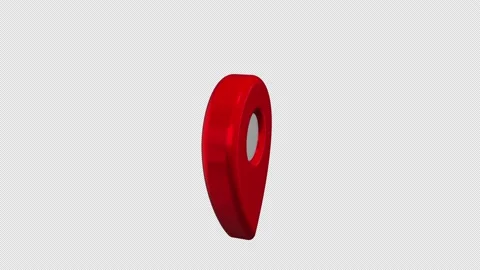 Map pointer red color. Geolocation mark 3d. Alpha channel 動画素材 141425607