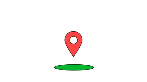 Map pointer with red pointer icon, location marker icon or map pin. Stock Footage 321516078