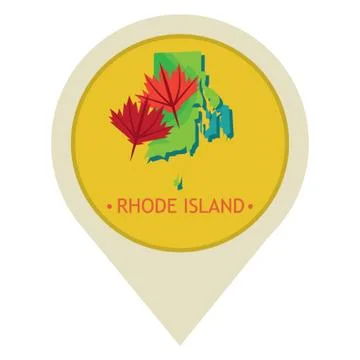 Map pointer with rhode island state Stockillustratie