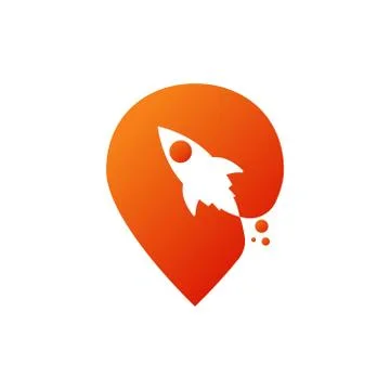 Map pointer rocket vector design template illustration Stock Illustration