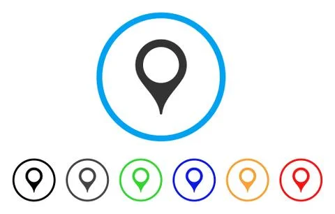 Map Pointer Rounded Icon Stockillustratie