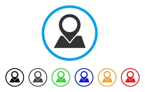 Map Pointer Rounded Icon イラスト素材