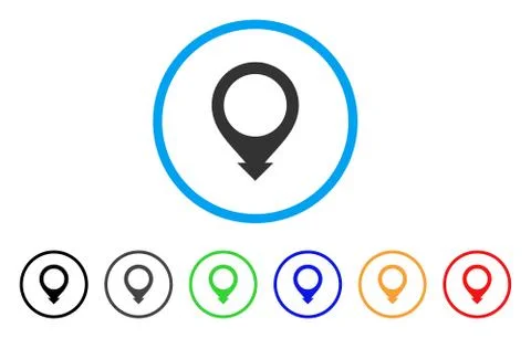 Map Pointer Rounded Icon Stock Illustration
