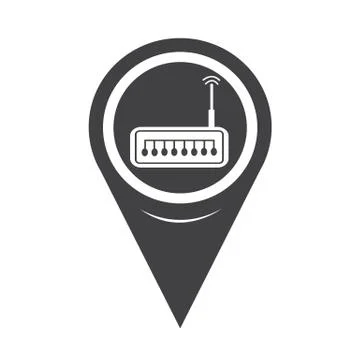 Map Pointer Router Icon Stock Illustration