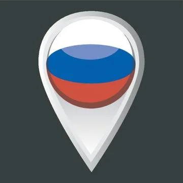 Map Pointer With Russia Flag Stock Illustration