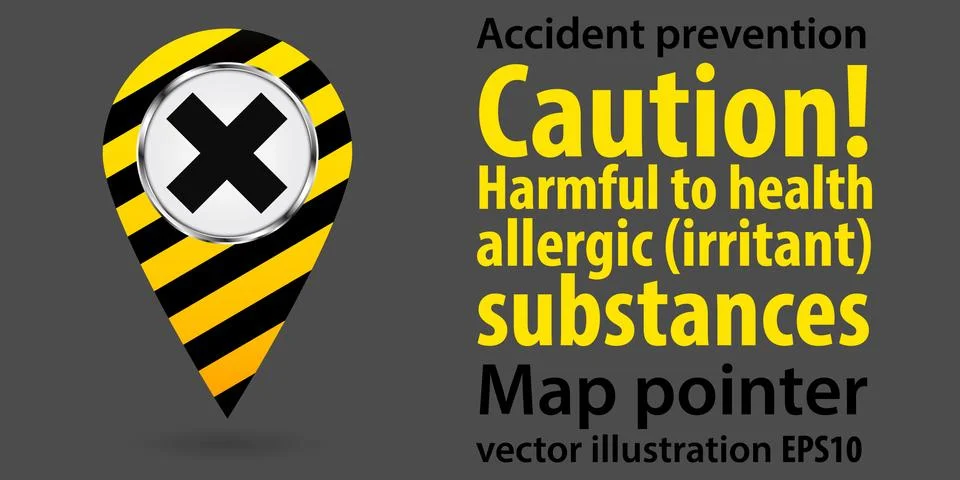 Map pointer. Safety information. Industrial design. Vector Stock Illustration