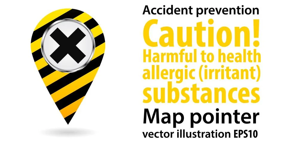 Map pointer. Safety information. Industrial design. Vector Stock Illustration