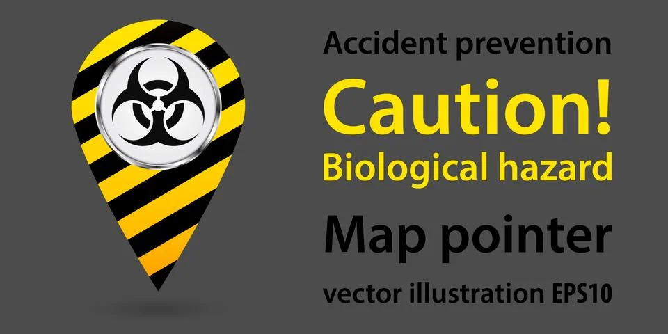 Map pointer. Safety information. Industrial design. Vector illustrations. Illustrazione stock